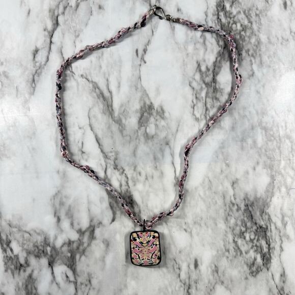 Handmade Polymer Clay Necklace & Brooch Abstract Design Artisan Folk Art Lot 2 - Picture 3 of 11